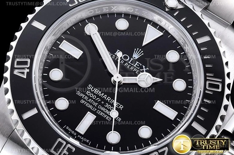 0814 ROLSUB0281 – Submariner 114060 904L SS SS Blk V10 Noob SA WaterResistant 1036
